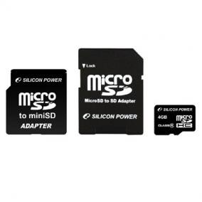 Silicon Power Micro Secure Digital 04 Gb SDHC Class 4 + 2 adapter