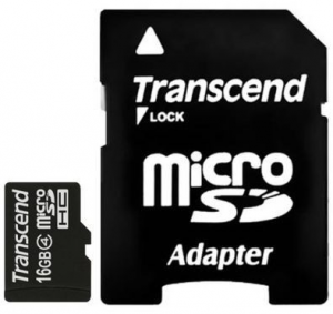 Transcend Micro Secure Digital 16 Gb SDHC Class 4 + adapter