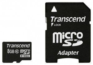 Transcend Micro Secure Digital 08 Gb Class 10 + adapter