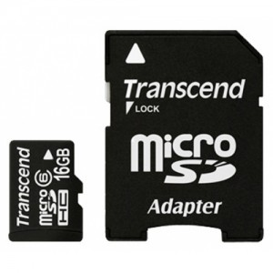Transcend Micro Secure Digital 16 Gb SDHC Class 6 + adapter