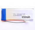 Литий-полимерный аккумулятор 3.7 V 650 mAh с контроллером (70х28х3 мм)