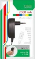 Сетевой адаптер Ginzzu GA-3412UB с кабелем micro-USB, 2.5A, 5V, 2xUSB